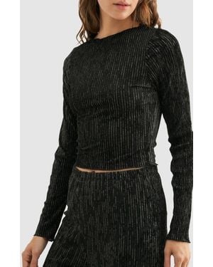 Lush Metallic Top - Black