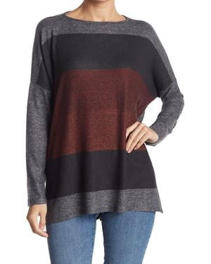 Go Couture Colorblock Long Sleeve Top - Multicolor