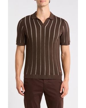Buffalo David Bitton Wheo Johnny Collar Knit Polo - Brown