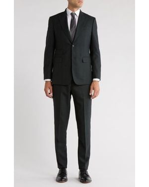 English Laundry Trim Fit Solid Wool Blend Two-Piece Suit - Black