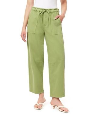 Kensie Drawstring Surplus Crop Barrel Pants - Green
