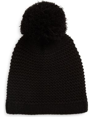 UGG Pompom Chunky Knit Beanie - Black