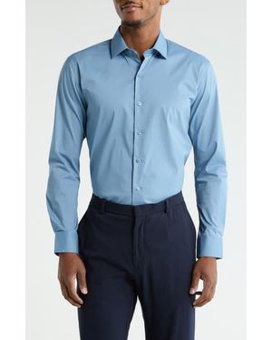 DKNY Steel Solid Stretch Dress Shirt - Blue