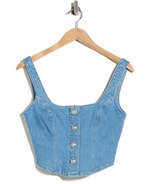 L'Agence Saga Square Neck Tank - Blue