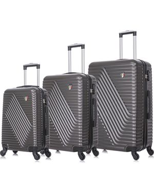TUCCI Travola Hardshell 3-Piece Spinner Luggage Set - Gray
