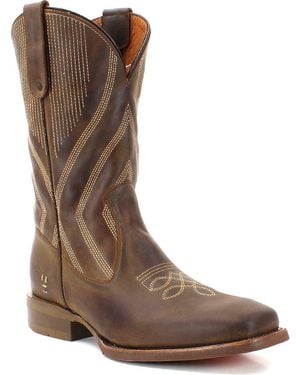 Roan Matchless Embroidered Western Leather Boot - Brown