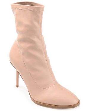 Journee Collection Gizzel Stiletto Sock Bootie - Pink