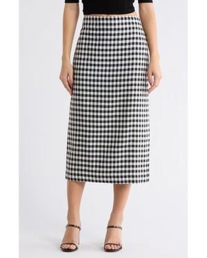 A.L.C. Phoebe Gingham Linen Blend Skirt - Multicolor