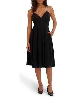 Siena Jewelry Gab Soft Touch Pleated Midi Dress - Black