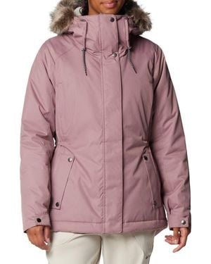 Columbia Suttle Mountain Iii Water Repellent Insulated Jacket With Faux Fur Trim - Red