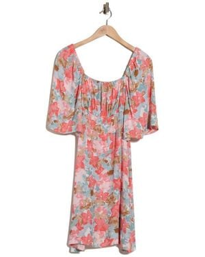 Ichi Floral Print Dress - Red