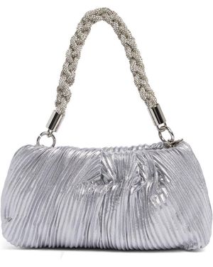 Jessica Mcclintock Florian Pleated Metallic Shoulder Bag - Gray