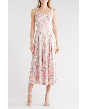Avec Les Filles Fit And Flare Dress - Pink