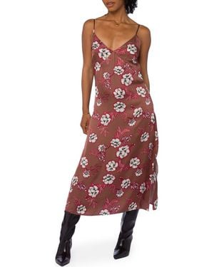 Velvet Heart Floral Print Slipdress - Red