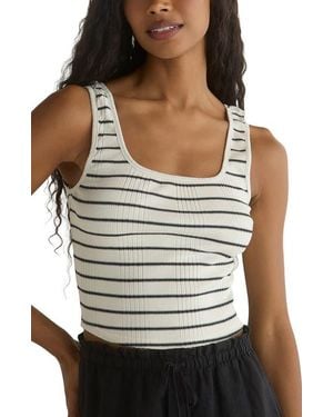 Bella Dahl Square Neck Ribbed Tank - Gray