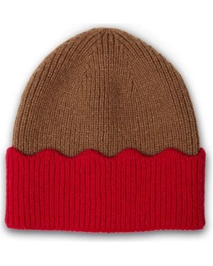 Saachi Scallop Trim Beanie - Red