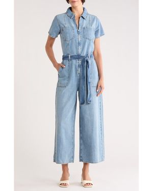 GOOD AMERICAN Fit For Success Straight Leg Denim Jumpsuit - Blue