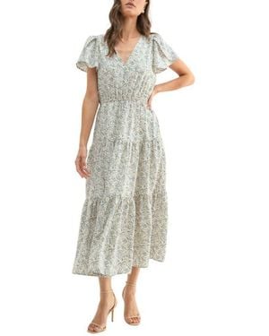Wishlist Tulip Sleeve Midi Dress - Multicolor
