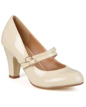Journee Collection Journee Wendy Patent Mary Jane Pump - Natural