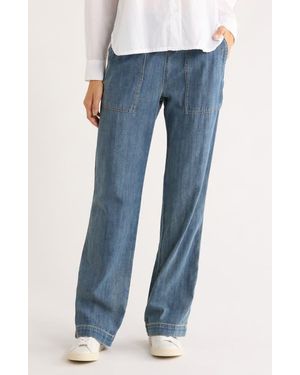 James Perse Wide Leg Denim Pants - Blue