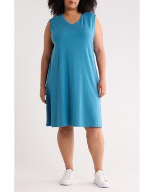 Eileen Fisher Sleeveless Jersey Shift Dress - Blue