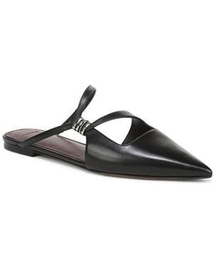 Vince Gilia Strappy Pointed Toe Flat Mule - Black