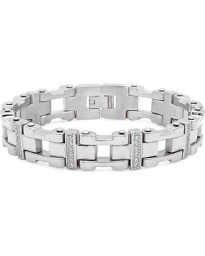 Steeltime Stainless Steel Crystal Link Bracelet - Metallic