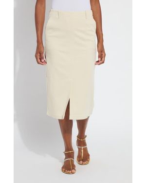 Lyssé Pamela Utilitarian Stretch Twill Pencil Skirt - Natural