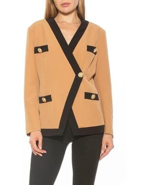 Alexia Admor Emele Oversize Contrast Trim Blazer - Multicolor