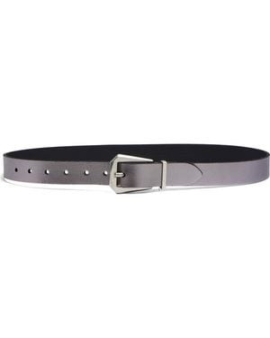 AllSaints Western Hexagon Buckle Leather Belt - Black