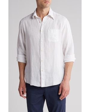 Brooks Brothers Regular Fit Linen Dress Shirt - White