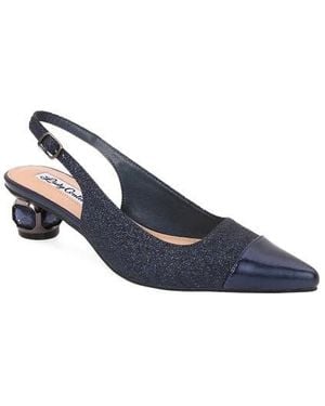 Lady Couture Saphire Pointed Toe Slingback Pump - Blue