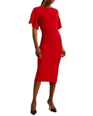 Ted Baker Raelea Rib Sweater Dress - Red