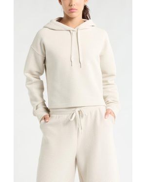 Zella Ottoman Cotton Blend Ribbed Hoodie - Natural