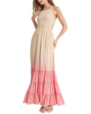 Wishlist Ombré Smocked Maxi Dress - Pink