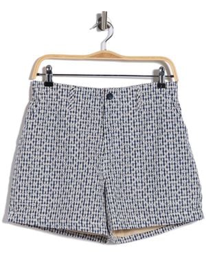 Sanctuary Socialize Gingham Embroidered Eyelet Cotton Shorts - Blue