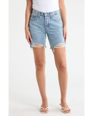 Lucky Brand Baggy Denim Bermuda Shorts - Blue