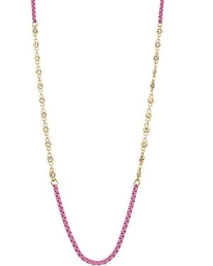 Juvell Two-Tone Station Long Necklace - Yellow