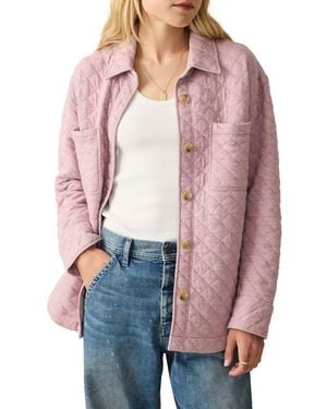 Faherty Epic Quilted Shirt Jacket - Red