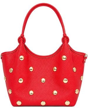 Persaman New York Caterina Studded Leather Tote - Red