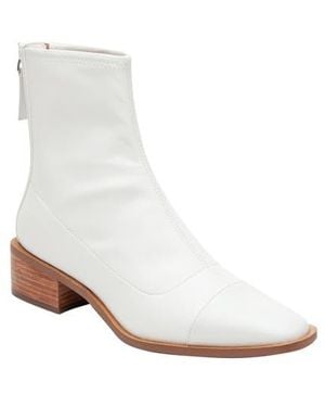 Linea Paolo Cap-Toe Block Heel Booties - White