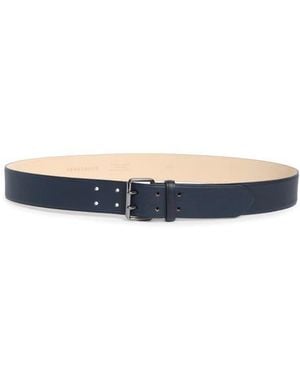Longchamp Double Hole Leather Belt - Blue
