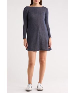 Go Couture Long Sleeve Sweater Dress - Blue