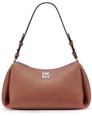 DKNY Remy Faux Leather Shoulder Bag - Brown