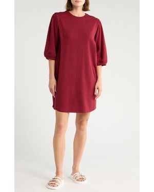 Melrose and Market Elbow Sleeve Sweatshirt Dress - Red