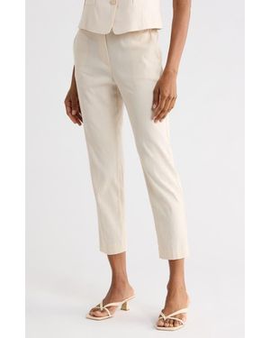 Theory Treeca Linen Blend Crop Pull-On Pants - Natural