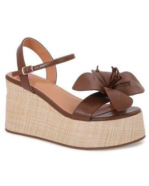 Ashley Kahen Tulip Ankle Strap Platform Wedge Sandal - Pink
