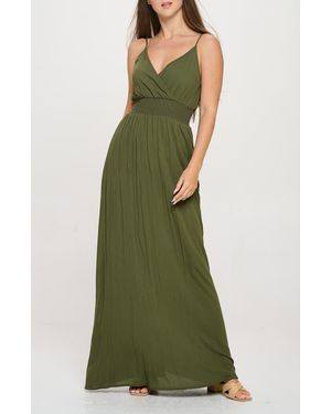 WEST K Solid Sleeveless Gauze Maxi Dress - Green