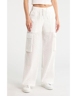 Sanctuary Free Trim Eyelet Cargo Pants - White