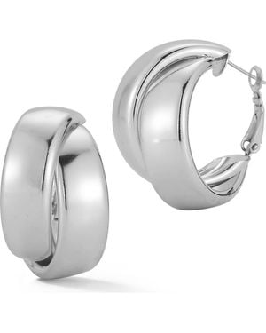 Glaze Jewelry Double Hoop Earrings - Gray